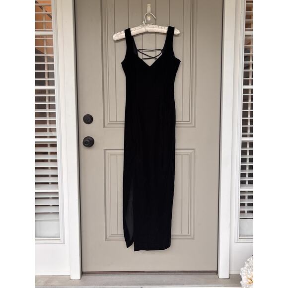 Sexy Witchy Vintage Jessica McClintock Maxi Dress 5/6 Y2K Goth Velvet - Picture 6 of 16